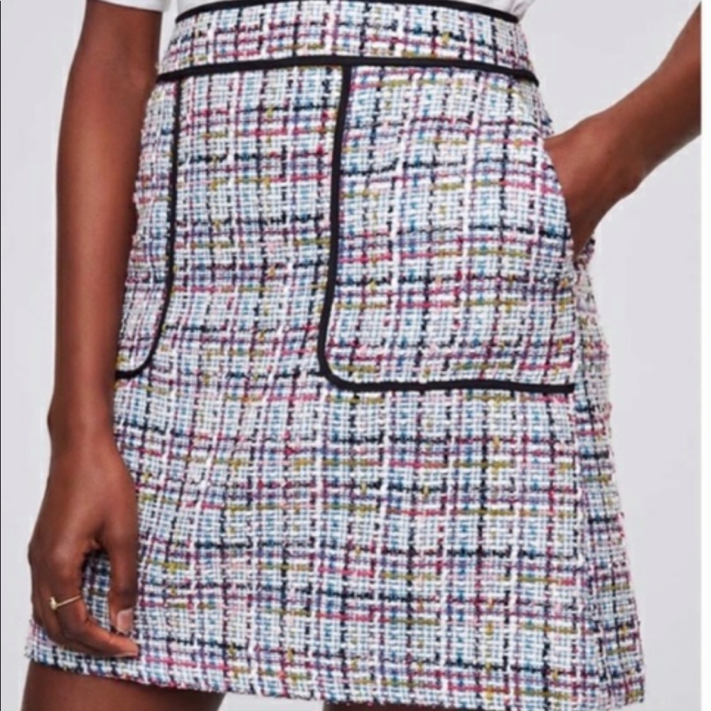 Loft Colorful Tweed Skirt